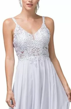 Dancing Queen - 142 Embellished V-Neck A-Line Wedding Gown -Wedding Dresses shop online dancing queen 142 embellished v neck a line wedding gown wedding dresses 14154645373011
