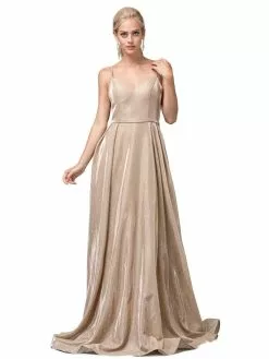 Dancing Queen - 2720 Sleeveless V-neck A-line Gown -Wedding Dresses shop online dancing queen 2720 sleeveless v neck a line gown prom dresses xs champagne 32165818826835