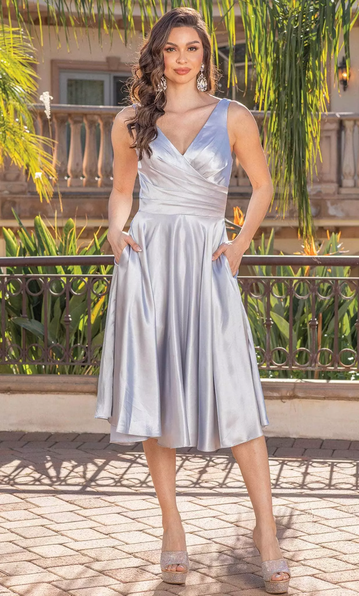 Dancing Queen 3323A - Sleeveless Tea-length Dress 3 Dancing Queen 3323A - Sleeveless Tea-length Dress