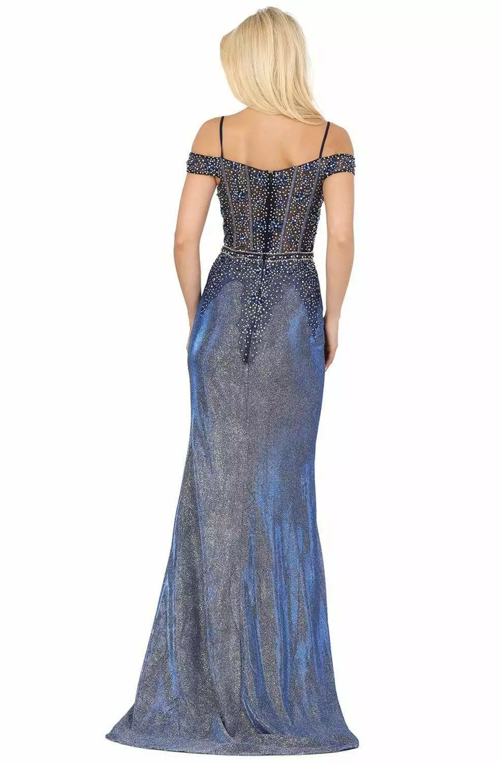 Dancing Queen - 4011 Embellished Off-Shoulder Trumpet Dress 4 Dancing Queen - 4011 Embellished Off-Shoulder Trumpet Dress - Image 2