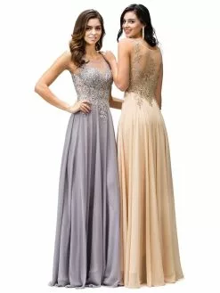 Dancing Queen 9191 Lace Appliqued Chiffon Prom Dress