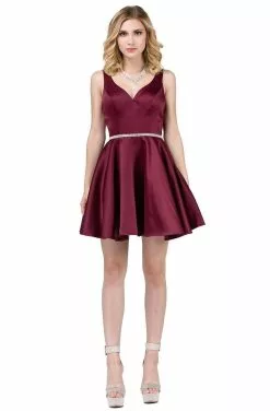 Dancing Queen - 9504 Jeweled Waistband Sweetheart Neck Satin A-line Cocktail Dress - 1 Pc Navy In Size L Available -Wedding Dresses shop online dancing queen 9504 jeweled waistband sweetheart neck satin a line cocktail dress 1 pc navy in size l available ccsale 14191070707795