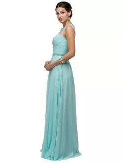 Wedding Dresses shop online 32 Dancing Queen 9580 Bejeweled Chiffon A-line Dress - 1 Pc. Aqua In Size L Available