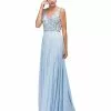 Dancing Queen Beaded V-Neck Chiffon Dress In Periwinkle 9589