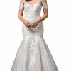 Dancing Queen Bridal - 100 Lace Embroidered Trumpet Wedding Dress