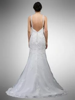 Dancing Queen Bridal - 15 Bedazzled Lace Illusion Halter Mermaid Gown -Wedding Dresses shop online dancing queen bridal 15 bedazzled lace illusion halter mermaid gown bridal dresses 5940146208825