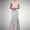 Dancing Queen Bridal - 18 Floral Lace Illusion Bateau Trumpet Gown
