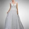 Dancing Queen Bridal - 23 Cap Sleeve Illusion Floral Appliqued Ballgown -Wedding Dresses shop online dancing queen bridal 23 cap sleeve illusion floral appliqued ballgown bridal dresses xs off white 5940155940921
