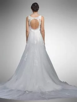 Dancing Queen Bridal - 34 Foliage Lace Ornate Trumpet Gown -Wedding Dresses shop online dancing queen bridal 34 foliage lace ornate trumpet gown bridal dresses 5940160462905