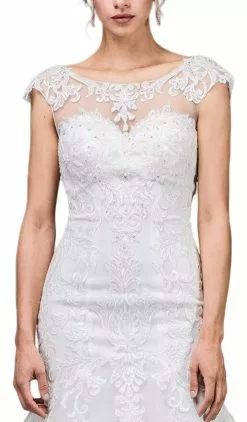 Dancing Queen Bridal - 58 Lace Applique Bateau Trumpet Gown -Wedding Dresses shop online dancing queen bridal 58 lace applique bateau trumpet gown wedding dresses 11044680138835