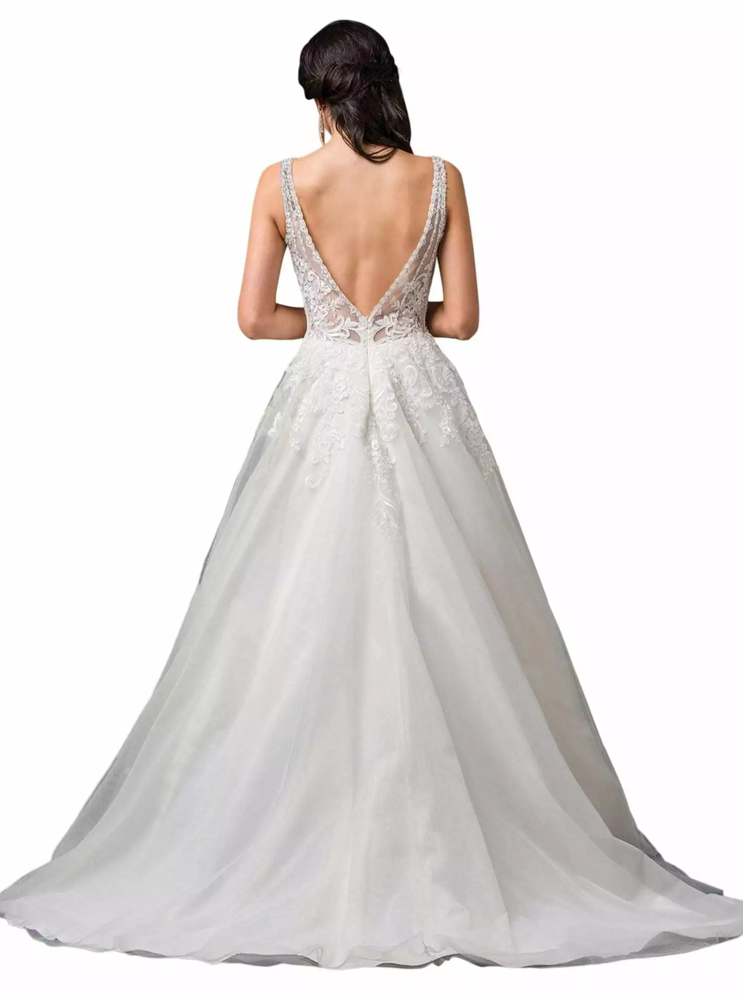 Dancing Queen Bridal - 88 Embroidered V-neck Ballgown 4 Dancing Queen Bridal - 88 Embroidered V-neck Ballgown - Image 2