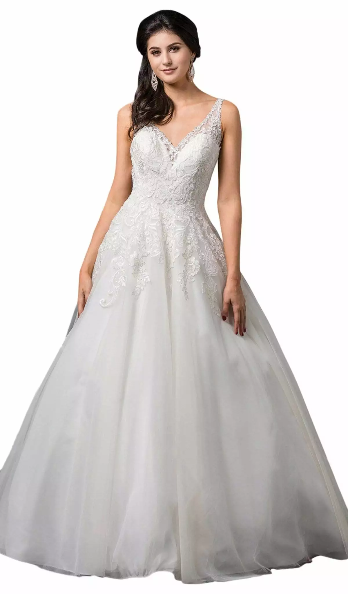 Dancing Queen Bridal - 88 Embroidered V-neck Ballgown 3 Dancing Queen Bridal - 88 Embroidered V-neck Ballgown