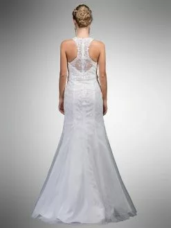 Dancing Queen Bridal - A7003 Beaded Lace Illusion Halter Mermaid Gown -Wedding Dresses shop online dancing queen bridal a7003 beaded lace illusion halter mermaid gown special occasion dress 5940181762105