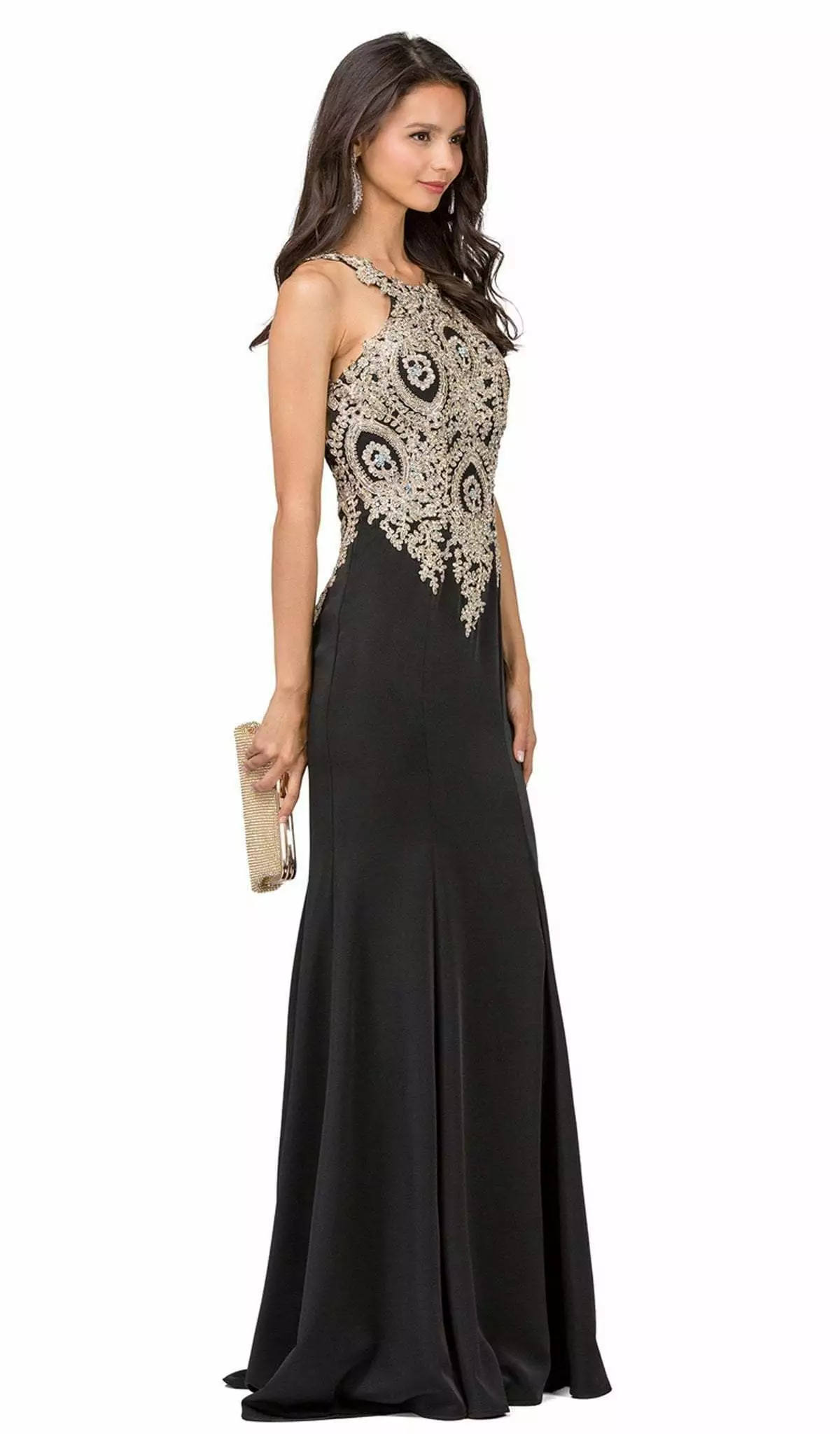 Dancing Queen - Embellished Halter Fitted Prom Dress 2349 3 Dancing Queen - Embellished Halter Fitted Prom Dress 2349