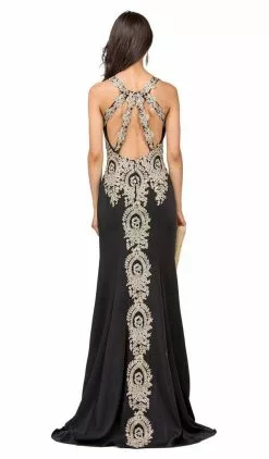 Dancing Queen - Embellished Halter Fitted Prom Dress 2349 7 Dancing Queen - Embellished Halter Fitted Prom Dress 2349 -Wedding Dresses shop online dancing queen embellished halter fitted prom dress 2349 ccsale s black 7476005306451