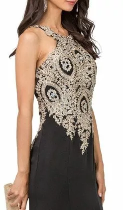 Dancing Queen - Embellished Halter Fitted Prom Dress 2349 8 Dancing Queen - Embellished Halter Fitted Prom Dress 2349 -Wedding Dresses shop online dancing queen embellished halter fitted prom dress 2349 ccsale s black 7476006027347