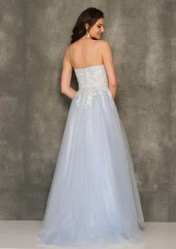 Dave & Johnny 10736 - Laced Straight-Across Prom Ballgown -Wedding Dresses shop online dave johnny 10736 laced straight across prom ballgown prom dresses 32096838189139
