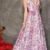 Dave & Johnny 10776 - Floral Print A-Line Prom Dress