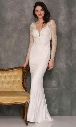 Dave & Johnny Bridal A10376 - Long Sleeved Bridal Gown