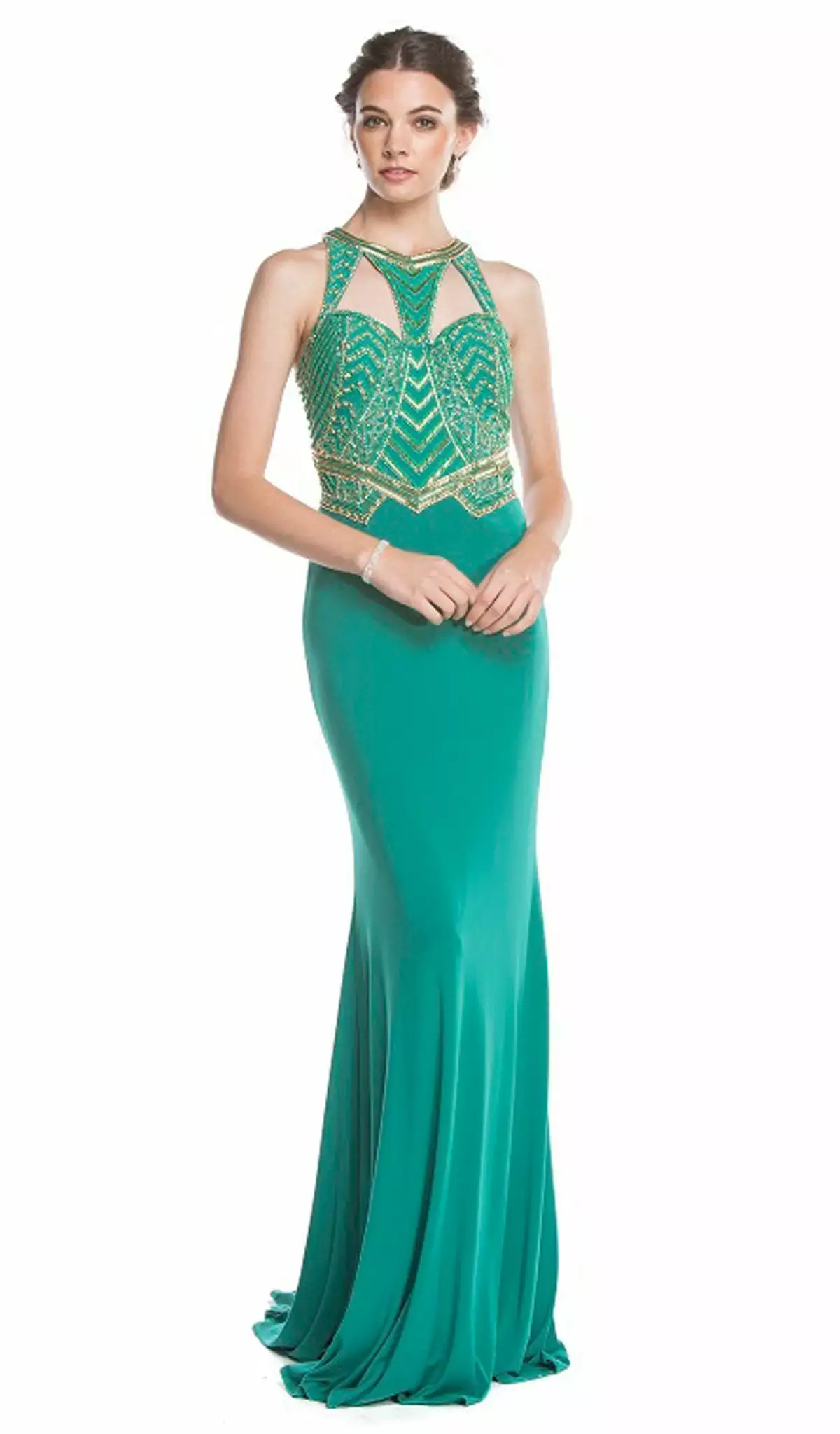 Aspeed Design - Elegant Embellished Halter Sheath Prom Dress 3 Aspeed Design - Elegant Embellished Halter Sheath Prom Dress