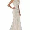 Elizabeth K Bridal - GL1344 Bead And Pearl Embellished Jewel Neckline Jersey Gown -Wedding Dresses shop online elizabeth k bridal gl1344 bead and pearl embellished jewel neckline jersey gown wedding dresses xs ivory 5412922851385