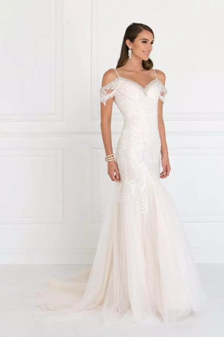 Elizabeth K Bridal - GL1513 Lace Appliqued Off Shoulder Straps Bridal Dress 3 Elizabeth K Bridal - GL1513 Lace Appliqued Off Shoulder Straps Bridal Dress