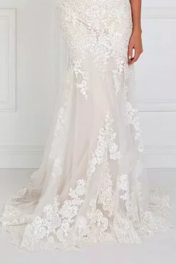 Elizabeth K Bridal - GL1515 Beaded Lace V-neck Trumpet Bridal Gown -Wedding Dresses shop online elizabeth k bridal gl1515 beaded lace v neck trumpet bridal gown bridal dresses 5412931043385