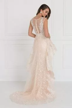 Elizabeth K Bridal - GL1584 Lace Illusion Bateau Gown With Tulle Overlay -Wedding Dresses shop online elizabeth k bridal gl1584 lace illusion bateau gown with tulle overlay wedding dresses 28862669094995