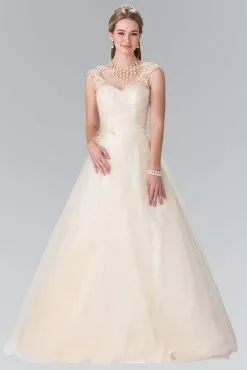 Elizabeth K Bridal - GL2202 Embroidered Ruched Bridal Dress