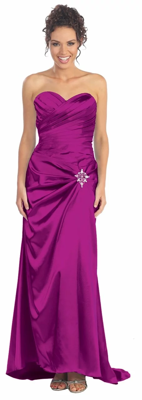 Elizabeth K - GL1019 Spliced Ruching Charmeuse Gown 4 Elizabeth K - GL1019 Spliced Ruching Charmeuse Gown - Image 2