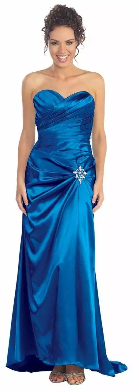 Elizabeth K - GL1019 Spliced Ruching Charmeuse Gown 5 Elizabeth K - GL1019 Spliced Ruching Charmeuse Gown - Image 3