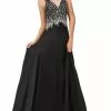 Elizabeth K - GL1113 V-Neck Sleeveless Long Dress -Wedding Dresses shop online elizabeth k gl1113 v neck sleeveless long dress special occasion dress xs black 28833650245715