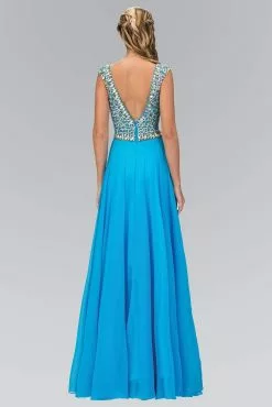 Elizabeth K - GL1130 Bejeweled Cap Sleeve Ruched V-Neck Dress -Wedding Dresses shop online elizabeth k gl1130 bejeweled cap sleeve ruched v neck dress special occasion dress 28964251435091