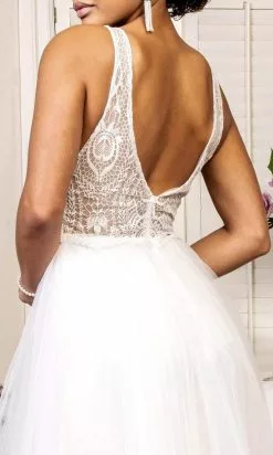 Elizabeth K Bridal Elizabeth K - GL1901 Embellished Plunging V Neck A-line Gown -Wedding Dresses shop online elizabeth k gl1901 embellished plunging v neck a line gown wedding dresses 27989403009107