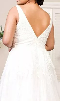 Elizabeth K Bridal Elizabeth K - GL1902 Embellished Plunging V Neck A-line Bridal Gown -Wedding Dresses shop online elizabeth k gl1902 embellished plunging v neck a line bridal gown wedding dresses 27989404450899