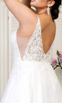 Elizabeth K Bridal Elizabeth K - GL1915 Spaghetti Straps Applique Bridal Gown -Wedding Dresses shop online elizabeth k gl1915 spaghetti straps applique bridal gown wedding dresses 27995155365971