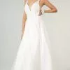 Elizabeth K Bridal Elizabeth K - GL1915 Spaghetti Straps Applique Bridal Gown -Wedding Dresses shop online elizabeth k gl1915 spaghetti straps applique bridal gown wedding dresses xs white 28800395673683