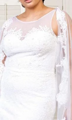 Elizabeth K Bridal Elizabeth K - GL1918 Lace Embroidered Sheath Bridal Gown With Cape 20 Elizabeth K Bridal Elizabeth K - GL1918 Lace Embroidered Sheath Bridal Gown With Cape -Wedding Dresses shop online elizabeth k gl1918 lace embroidered sheath bridal gown with cape wedding dresses 27989271314515