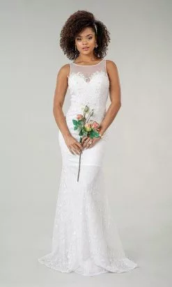 Elizabeth K Bridal Elizabeth K - GL1918 Lace Embroidered Sheath Bridal Gown With Cape 24 Elizabeth K Bridal Elizabeth K - GL1918 Lace Embroidered Sheath Bridal Gown With Cape -Wedding Dresses shop online elizabeth k gl1918 lace embroidered sheath bridal gown with cape wedding dresses 27989275770963