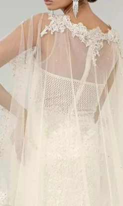 Elizabeth K Bridal Elizabeth K - GL1918 Lace Embroidered Sheath Bridal Gown With Cape 17 Elizabeth K Bridal Elizabeth K - GL1918 Lace Embroidered Sheath Bridal Gown With Cape -Wedding Dresses shop online elizabeth k gl1918 lace embroidered sheath bridal gown with cape wedding dresses 27989493710931