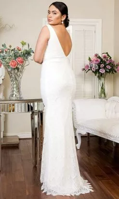 Elizabeth K - GL1940 Plunging V Neck Sheath Dress -Wedding Dresses shop online elizabeth k gl1940 plunging v neck sheath dress wedding dresses 27995205632083