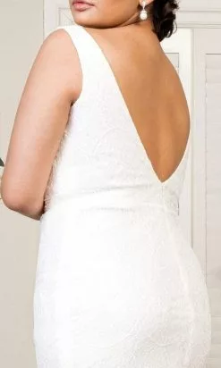 Elizabeth K - GL1940 Plunging V Neck Sheath Dress -Wedding Dresses shop online elizabeth k gl1940 plunging v neck sheath dress wedding dresses 27995207336019
