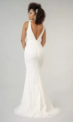 Elizabeth K - GL1940 Plunging V Neck Sheath Dress -Wedding Dresses shop online elizabeth k gl1940 plunging v neck sheath dress wedding dresses 27995212480595