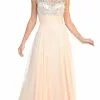 Elizabeth K - GL2014 Sequined Bateau Neck A-Line Gown -Wedding Dresses shop online elizabeth k gl2014 sequined bateau neck a line gown special occasion dress xs peach 5412597858361