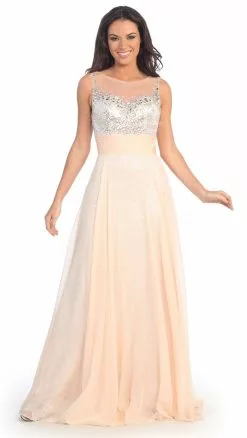 Elizabeth K - GL2014 Sequined Bateau Neck A-Line Gown