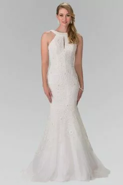 Elizabeth K Bridal Elizabeth K - GL2262 Embroider Two Piece Halter Mermaid Gown