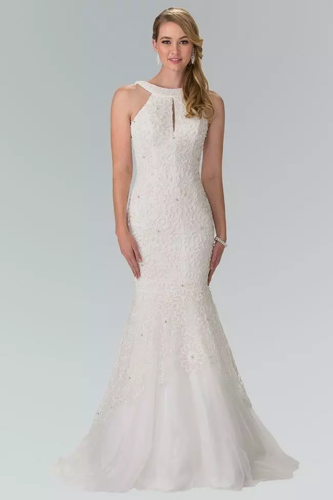 Elizabeth K Bridal Elizabeth K - GL2262 Embroider Two Piece Halter Mermaid Gown 3 Elizabeth K Bridal Elizabeth K - GL2262 Embroider Two Piece Halter Mermaid Gown