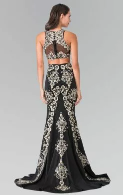 Elizabeth K - GL2296 Embellished High Neck Rome Jersey Dress -Wedding Dresses shop online elizabeth k gl2296 embellished high neck rome jersey dress special occasion dress 29048519000147