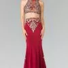 Elizabeth K - GL2296 Embellished High Neck Rome Jersey Dress 1 Elizabeth K - GL2296 Embellished High Neck Rome Jersey Dress -Wedding Dresses shop online elizabeth k gl2296 embellished high neck rome jersey dress special occasion dress xs burgundy 5412457414713