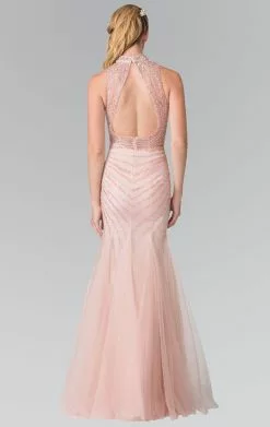 Elizabeth K - GL2330 Sequined Halter Trumpet Gown -Wedding Dresses shop online elizabeth k gl2330 sequined halter trumpet gown special occasion dress 28850855805011